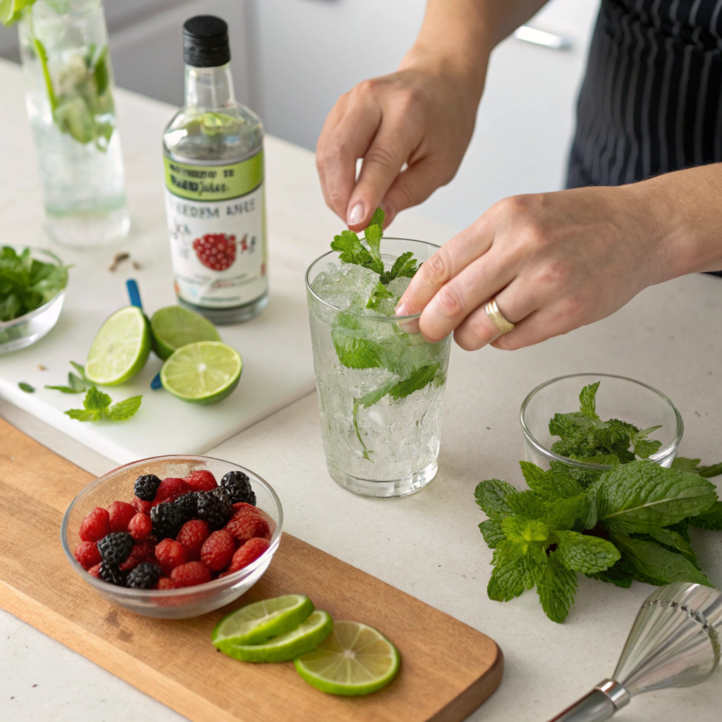 What is a Mocktail? Complete Guide to Alcohol-Free Cocktails 2 How to make mocktails - step by step mocktail preparation with fresh ingredients