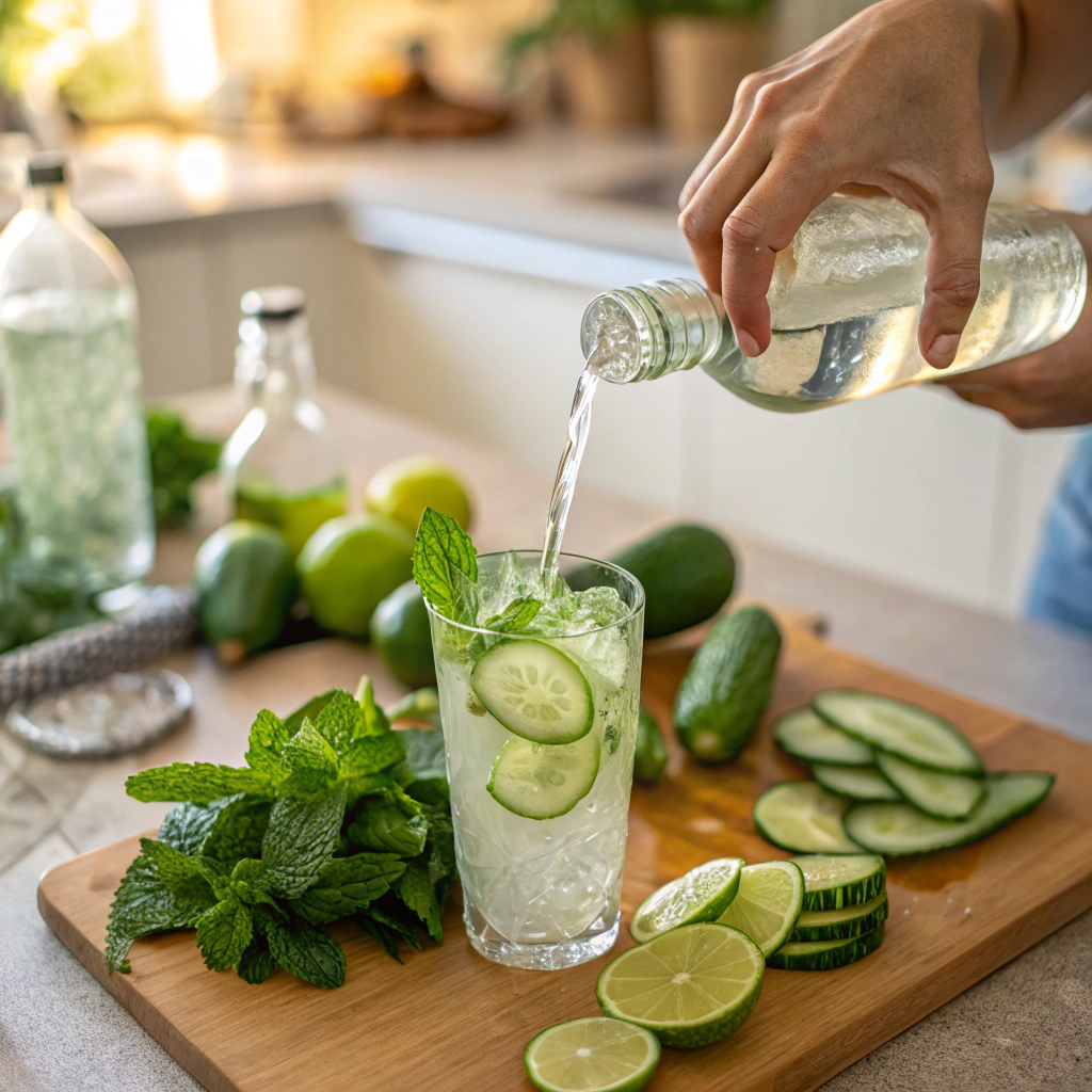 Healthy Mocktails for Wellness: 15 Nutrient-Rich Recipes 6 Preparing nutrient-rich wellness mocktails with fresh natural ingredients