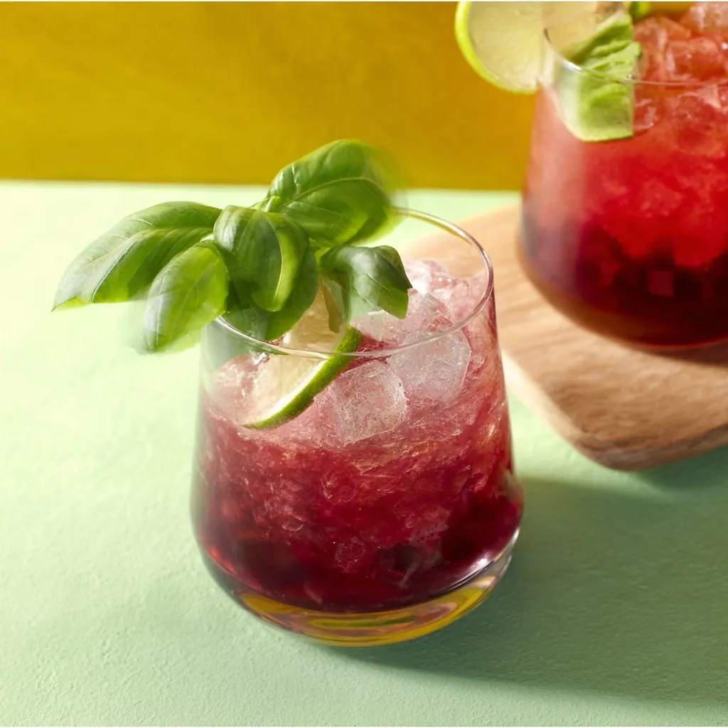 Perfect Sweet Hibiscus & Yuzu Lime Basil Fizz