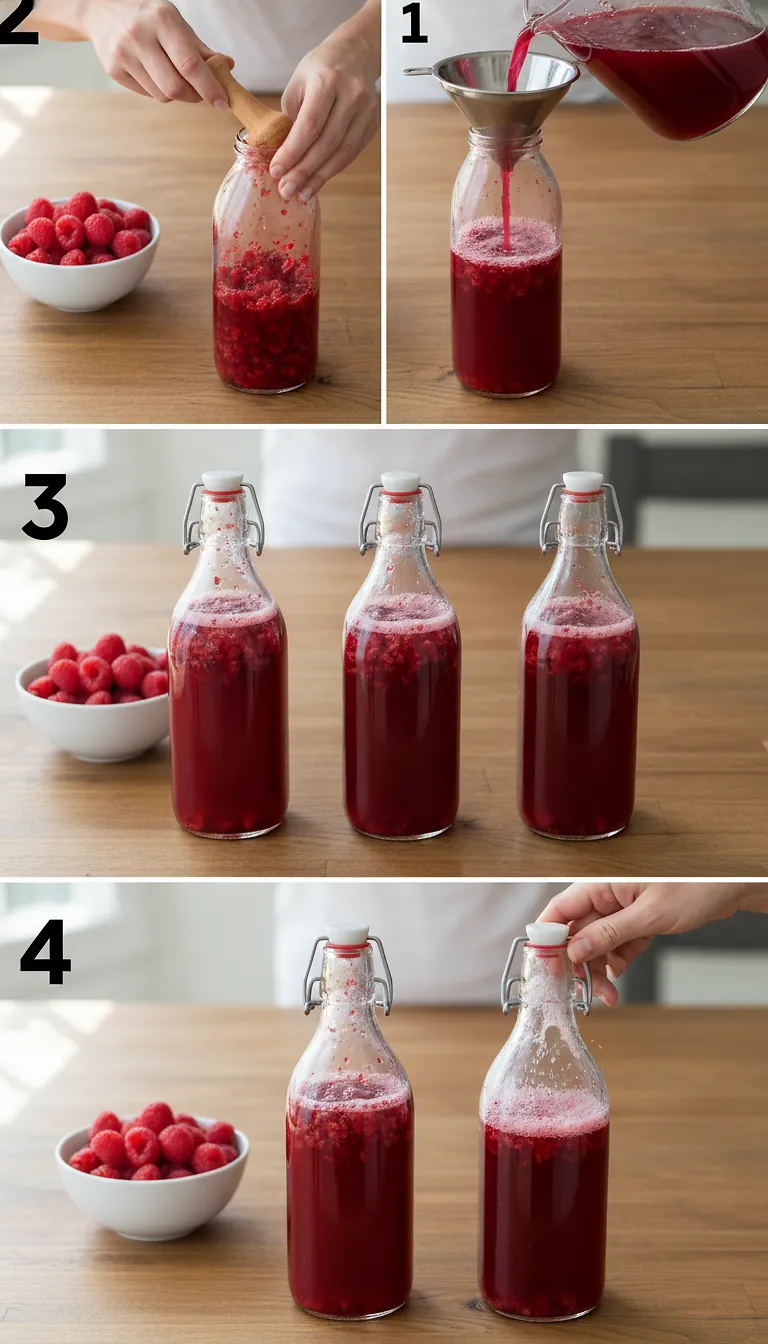 Raspberry Hibiscus Kombucha - Create Mindfully 3 Step-by-Step Instructions for Raspberry Hibiscus Kombucha