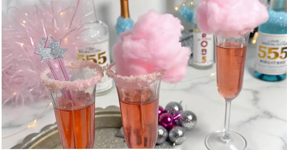 Perfect Cotton Candy New Years Eve Mocktail for Kids