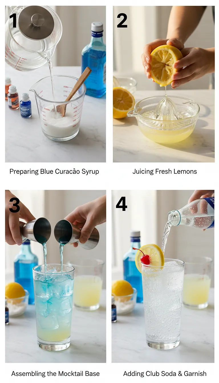 Step-by-Step Instructions for Blue Lagoon Mocktail
