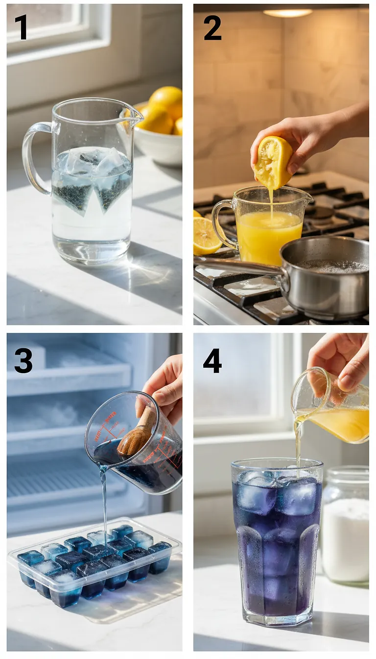 Step-by-Step Instructions for Butterfly Pea Lemonade Tea Mocktail