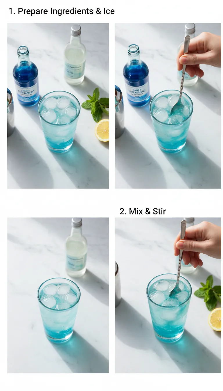 Step-by-Step Instructions for Blue Lagoon Mocktail