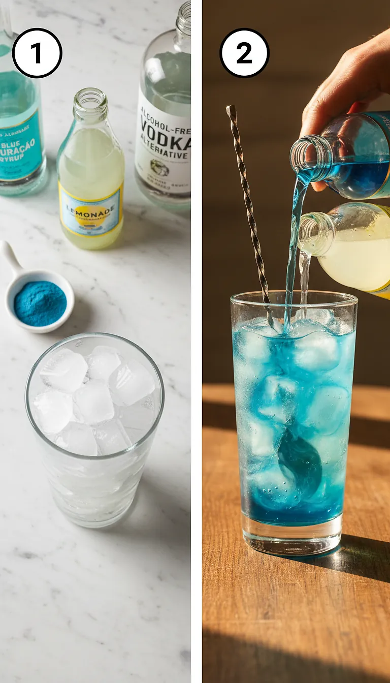 Blue Lagoon Mocktail (With 2 Versions!) - The Mindful Mocktail 3 Step-by-Step Instructions for Blue Lagoon Mocktail