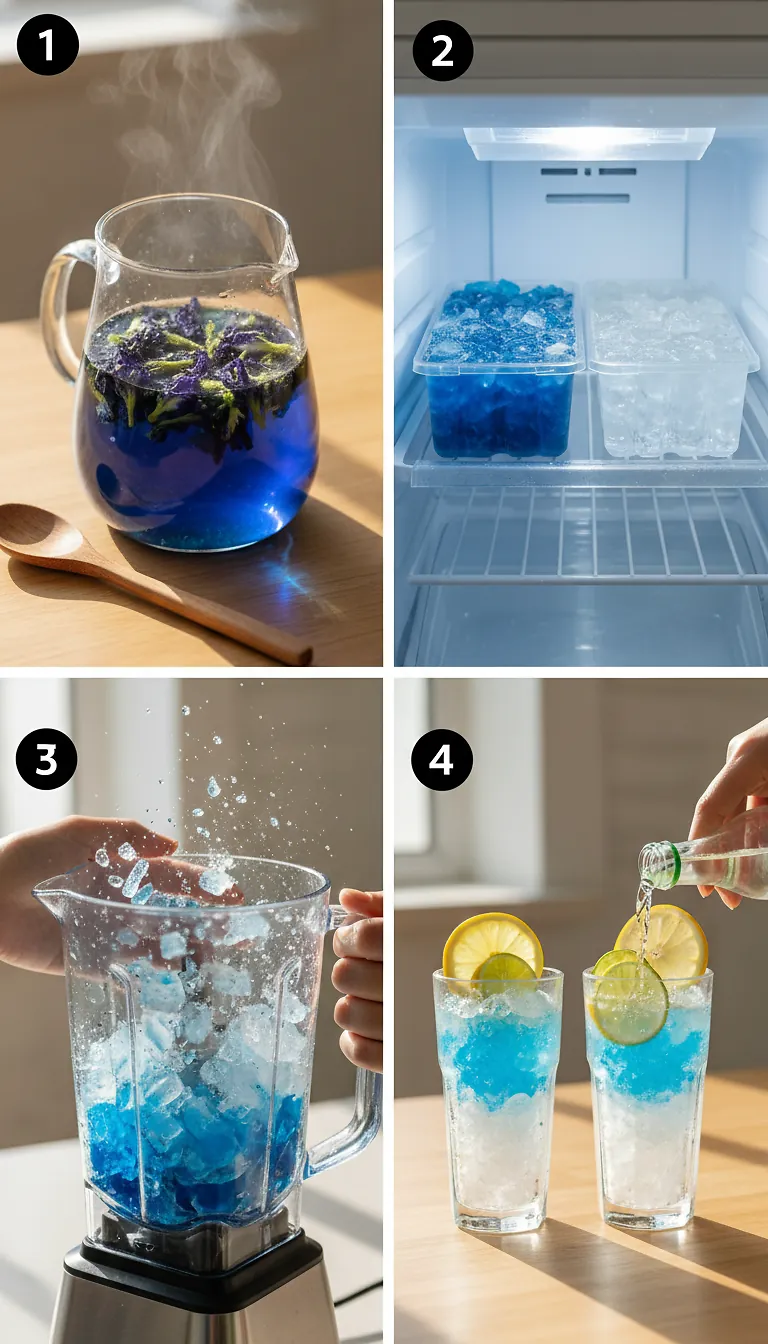 Blue Mocktail Recipe Thats Healthy and Easy To Make! Citrus Magic with Butterfly Pea Flowers 3 Step-by-Step Instructions for Citrus Magic