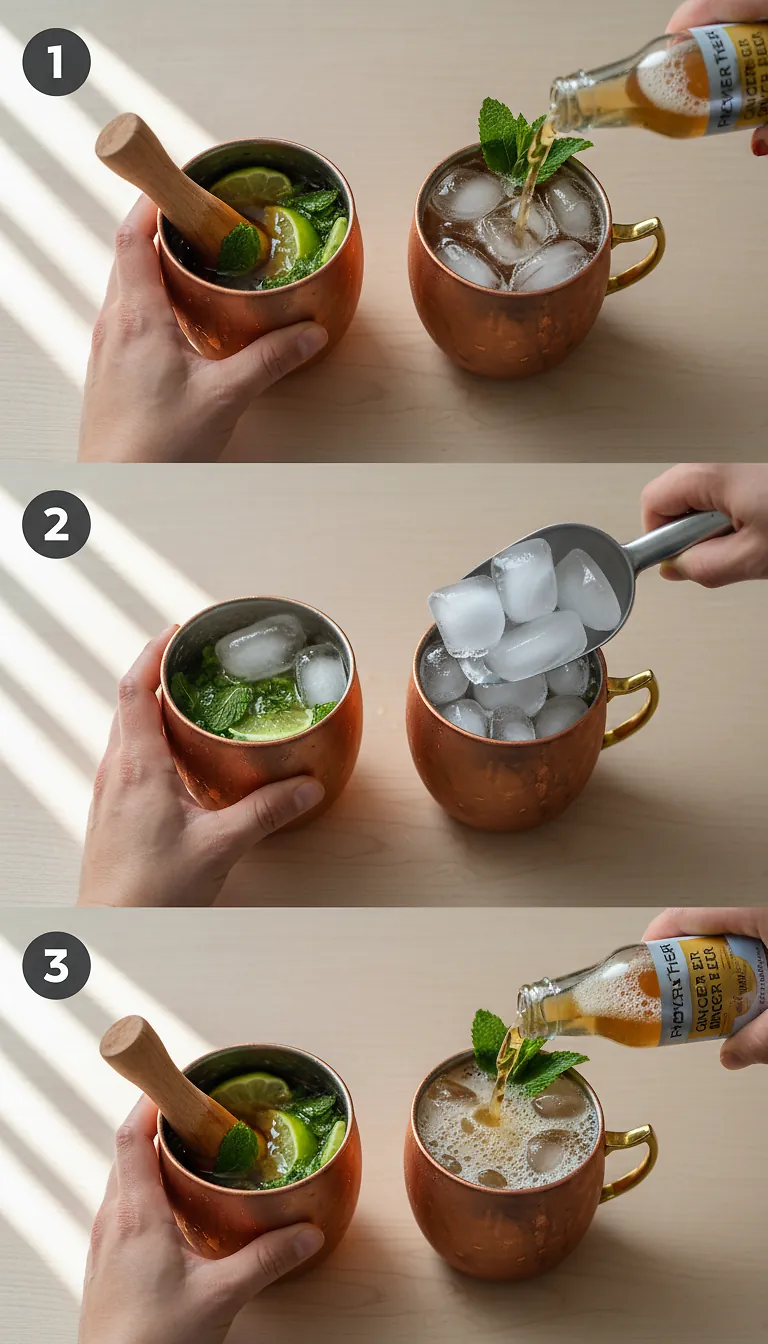 Step-by-Step Instructions for Ginger Mint Bourbon Mule