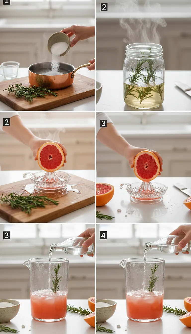Step-by-Step Instructions for Sparkling Grapefruit Mocktail
