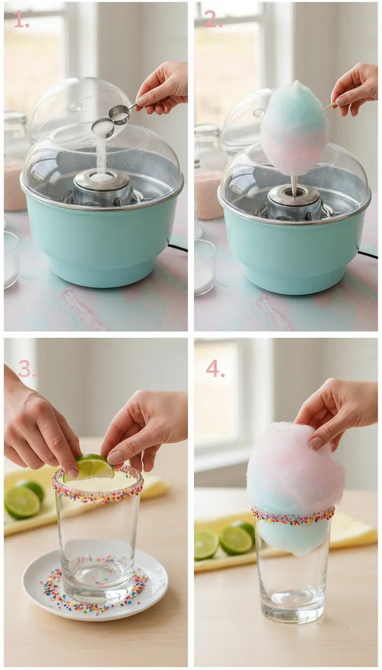 Step-by-Step Instructions for Cotton Candy Mocktail