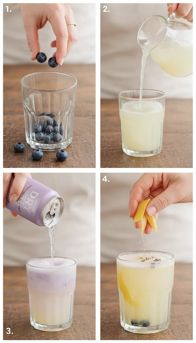 DRY Lavender Bloom Recipe Mocktail 3 Step-by-Step Instructions for DRY Lavender Bloom Recipe Mocktail