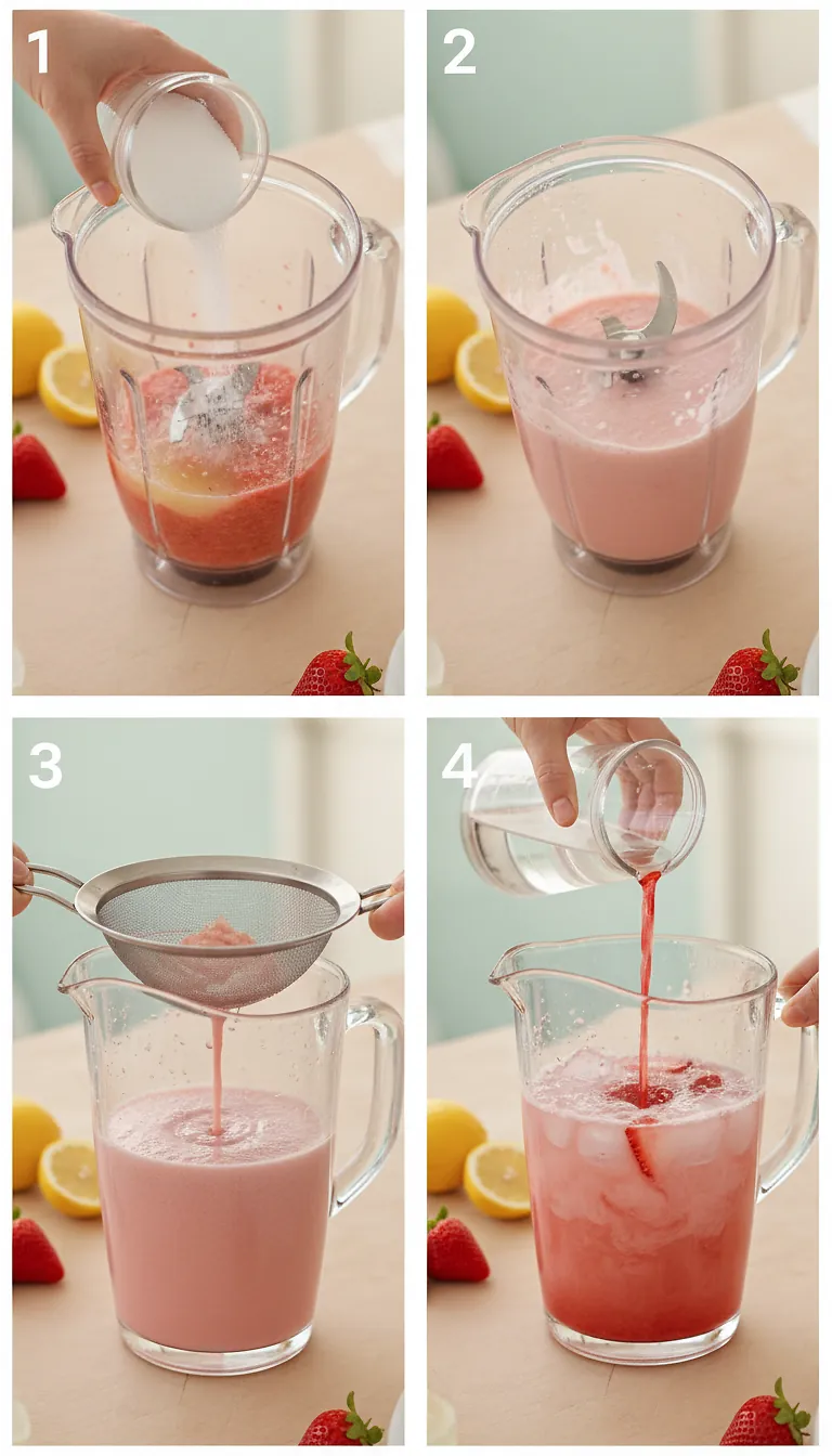 Step-by-Step Instructions for Strawberry Lemonade Mocktail